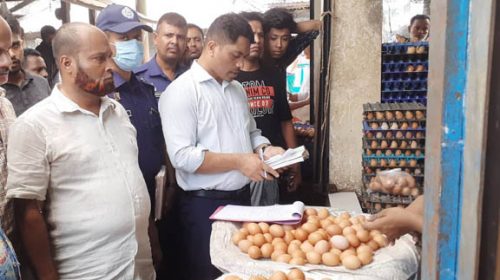 চাঁদপুরে ডিম ও মুরগীর দোকানসহ ৮টি প্রতিষ্ঠানকে ৩৭ হাজার টাকা জরিমানা